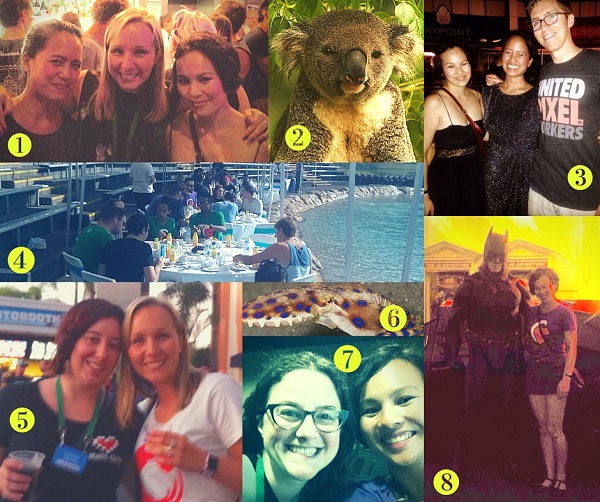 A collage of social events at Ruby Conf Au