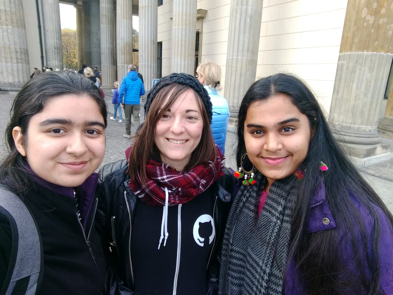 Rupal and Avneet with Laura Gaetano, RGSoC organizer